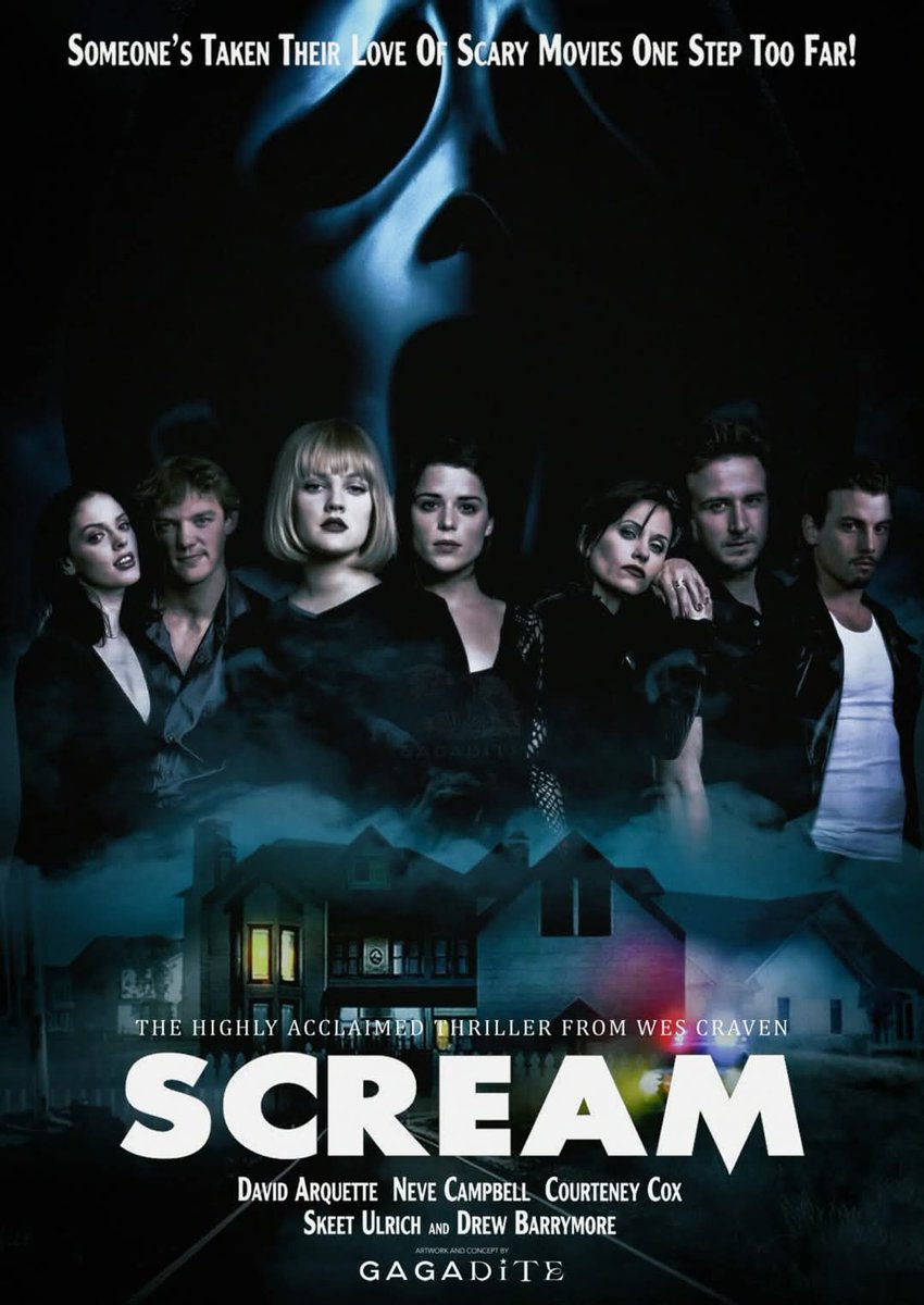 TeamCastagnet's tweet image. Le film SCREAM (1996).

Film sorti au cinéma aux USA, il y a 28 ans aujourd'hui.
Film d'horreur américain réalisé par Wes Craven.
Sorti le 20 Décembre 1996.
#Scream #Scream1 #Scream1996 #Film #28ans #Film1996 #Horreur #USA #Cinéma #WesCraven #20Décembre1996 #USA1996 #28ansdéjà