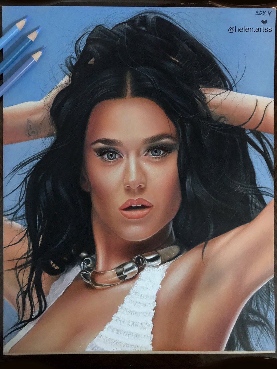 Before vs after 🥹🫶🏻🩵 <a href="/katyperry/">KATY PERRY</a> 
#KatyPerry 
#katyperrydrawing #katyperryfanarts #helenkhan #helenartss