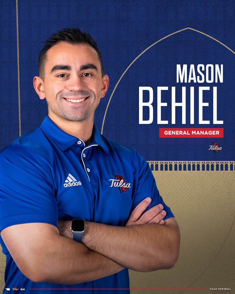 Tulsa Football (@tulsafootball) on Twitter photo Introducing our team General Manager, Mason Behiel!
Help us welcome <a href="/MasonBehiel/">Mason Behiel</a> to the family 🌀
#ReignCane Introducing our team General Manager, Mason Behiel!
Help us welcome <a href="/MasonBehiel/">Mason Behiel</a> to the family 🌀
#ReignCane
