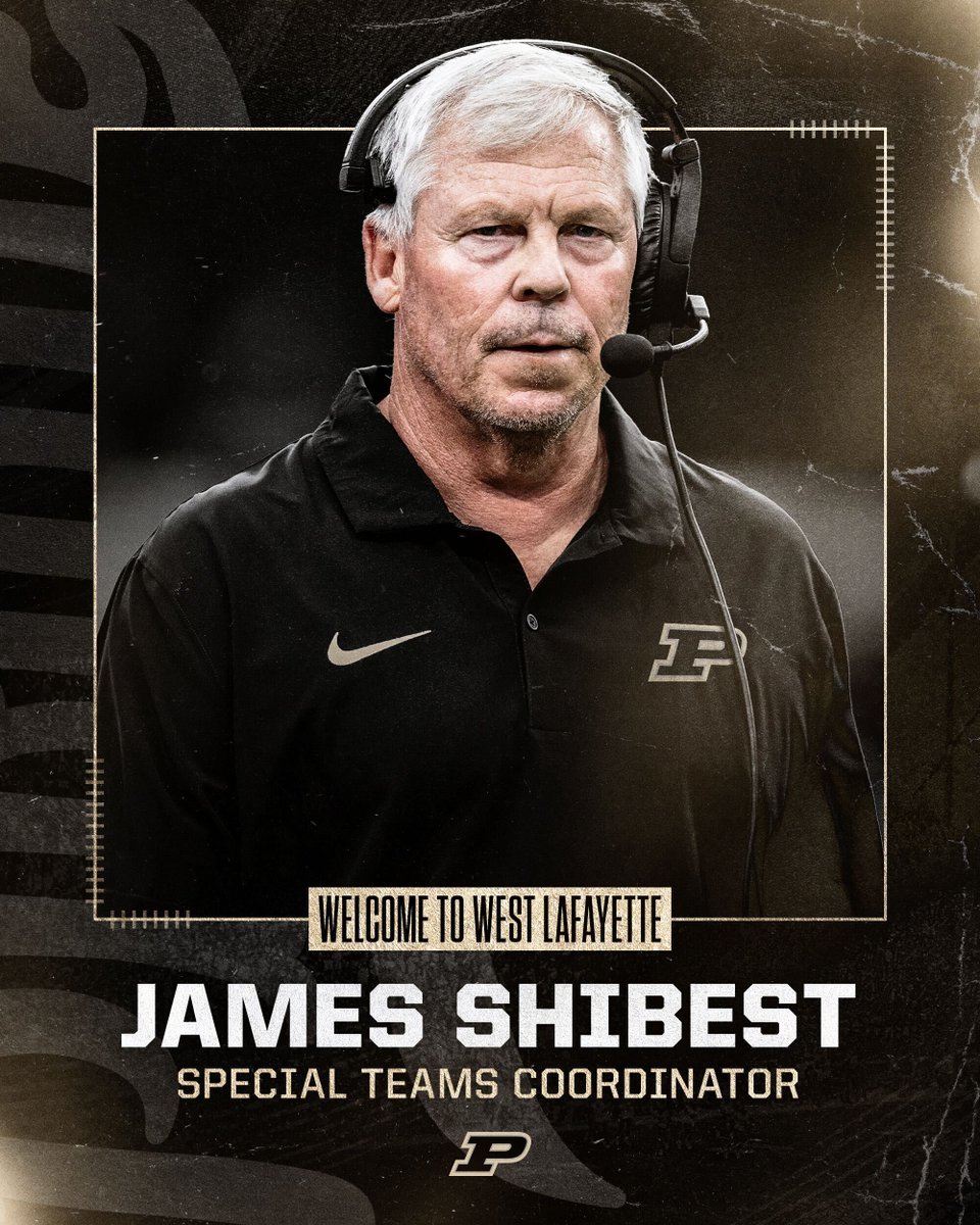 Purdue Football (@boilerfootball) on Twitter photo The best special teams coordinator in the country. Period!
<a href="/CoachJShibest/">James Shibest</a> is a Purdue Boilermaker!
#BoilerUp The best special teams coordinator in the country. Period!
<a href="/CoachJShibest/">James Shibest</a> is a Purdue Boilermaker!
#BoilerUp
