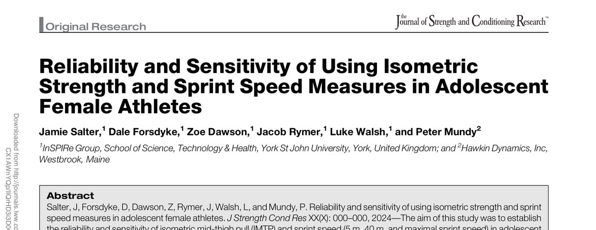 We found good reliability but practitioners are encouraged to adopt a conservative approach when using these measures to monitor physical performance changes change over time.

A great team effort from the InSPIRe group👊🏻

<a href="/forsdyke_dale/">Dr. Dale Forsdyke</a> 
@jay_salter 
<a href="/Peter_Mundy/">Dr Peter Mundy</a>