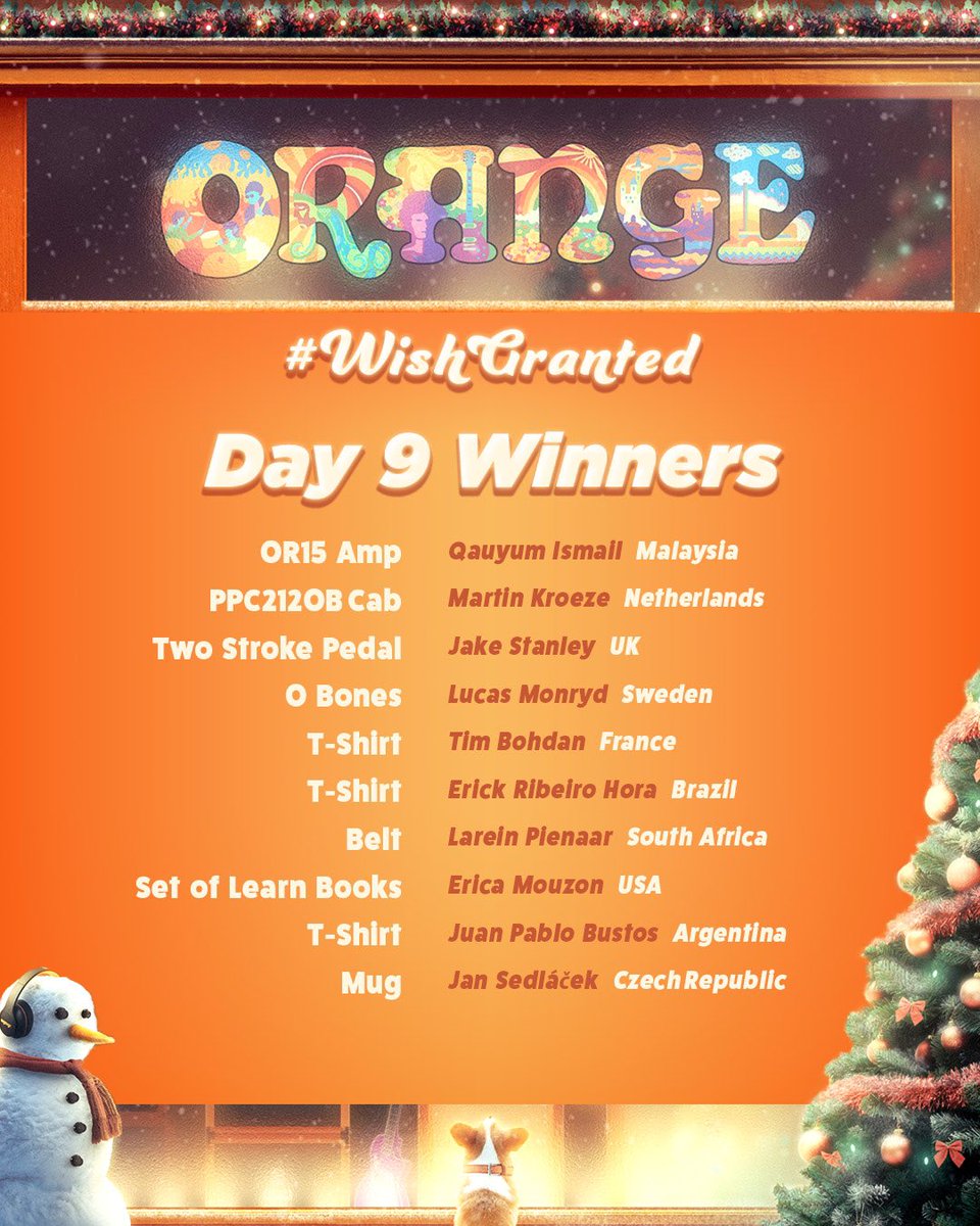 OrangeAmps's tweet photo. ✨ Day 9 of #WishGranted and the gifts keep rolling in! 🎄

Have you made your wish yet? There’s still time to join the fun! Drop a comment with #WishGranted or enter at https://t.co/yeIZyOpDCL.

🎁 Winners announced daily through December 23rd - don’t miss your shot! https://t.co/8dGpFH1u0d