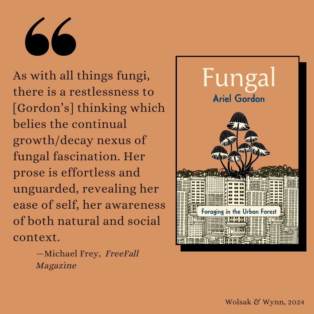 River Street Writing (@riverstwriting) on Twitter photo Ariel Gordon’s collection of personal essays, Fungal: Foraging in the Urban Forest got a marvellous review by Michael Frey in Calgary’s FreeFall Magazine.
freefallmagazine.ca/review-of-arie…
Fungal is available wherever books are bought or borrowed. 🍄 <a href="/JaneDayReader/">Ariel Gordon</a> Ariel Gordon’s collection of personal essays, Fungal: Foraging in the Urban Forest got a marvellous review by Michael Frey in Calgary’s FreeFall Magazine.
freefallmagazine.ca/review-of-arie…
Fungal is available wherever books are bought or borrowed. 🍄 <a href="/JaneDayReader/">Ariel Gordon</a>