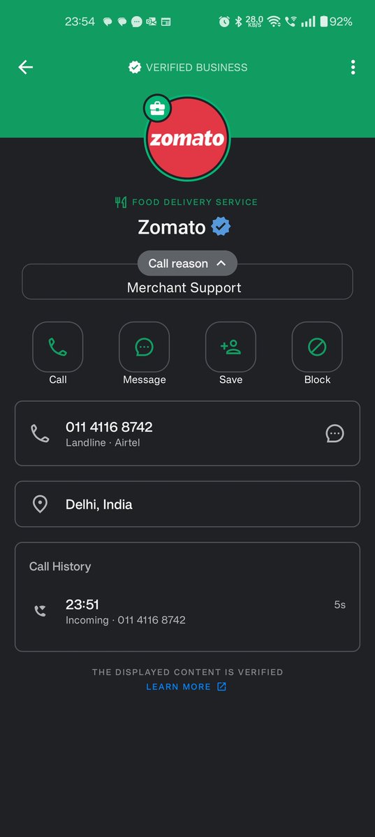 dollycloud69's tweet photo. @zomato got a call from this number, although I did not order anything. Kindly confirm if this is your verified number? https://t.co/joytxwKxPn