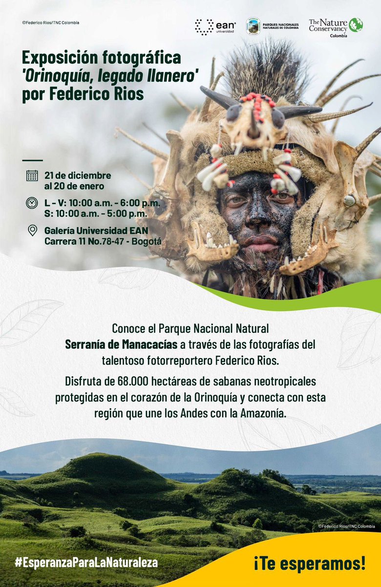 ¡Te tenemos el mejor plan para estos días de descanso!🎄👀
 
Ven y sumérgete en la exposición “Orinoquia, legado llanero”.
 
Ya estuvimos en Cali y San Martín, Meta. Ahora el turno es para Bogotá.
 
Conoce el último Parque Nacional Natural declarado en Colombia a través de la