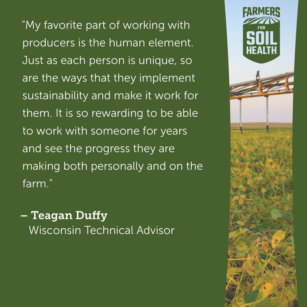 Meet Teagan Duffy, one of our Technical Advisors in Wisconsin who is passionate about conservation and helping farmers like you implement regenerative practices in their operations. 

Ready to meet your state TA? Enroll today! 
FarmersforSoilHealth.com/enrollment/