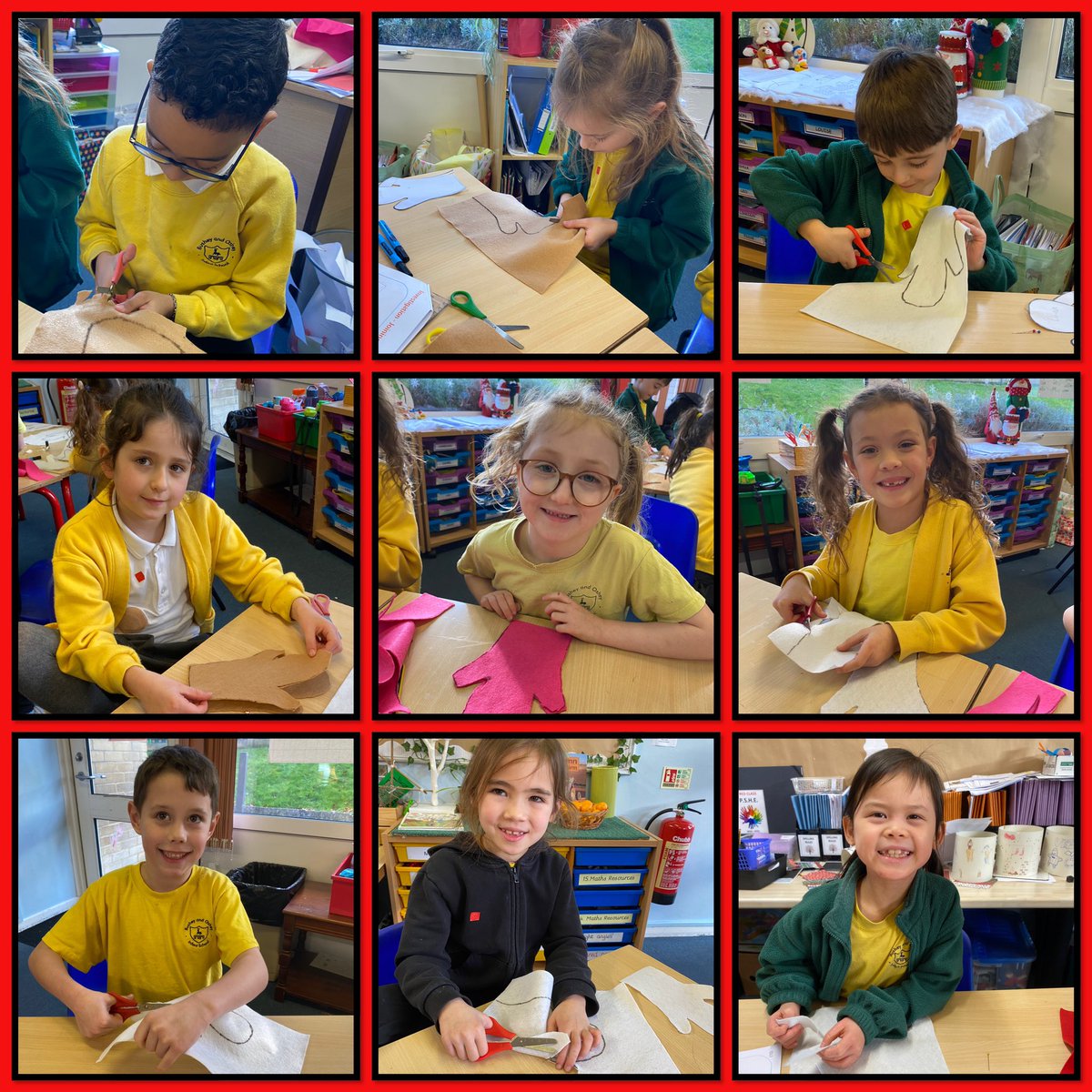Redbpef's tweet photo. This week in D.T., we have been;  investigating joining techniques, designing, cutting, sticking and making our festive/winter puppets. @BPEFschools https://t.co/vypJn2I0qr