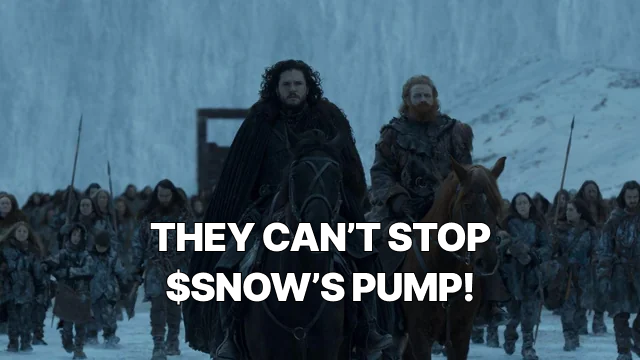 JonSnowSol's tweet photo. THEY WILL NEVER BE ABLE TO STOP US.

$SNOW https://t.co/1iOBHqOXZT