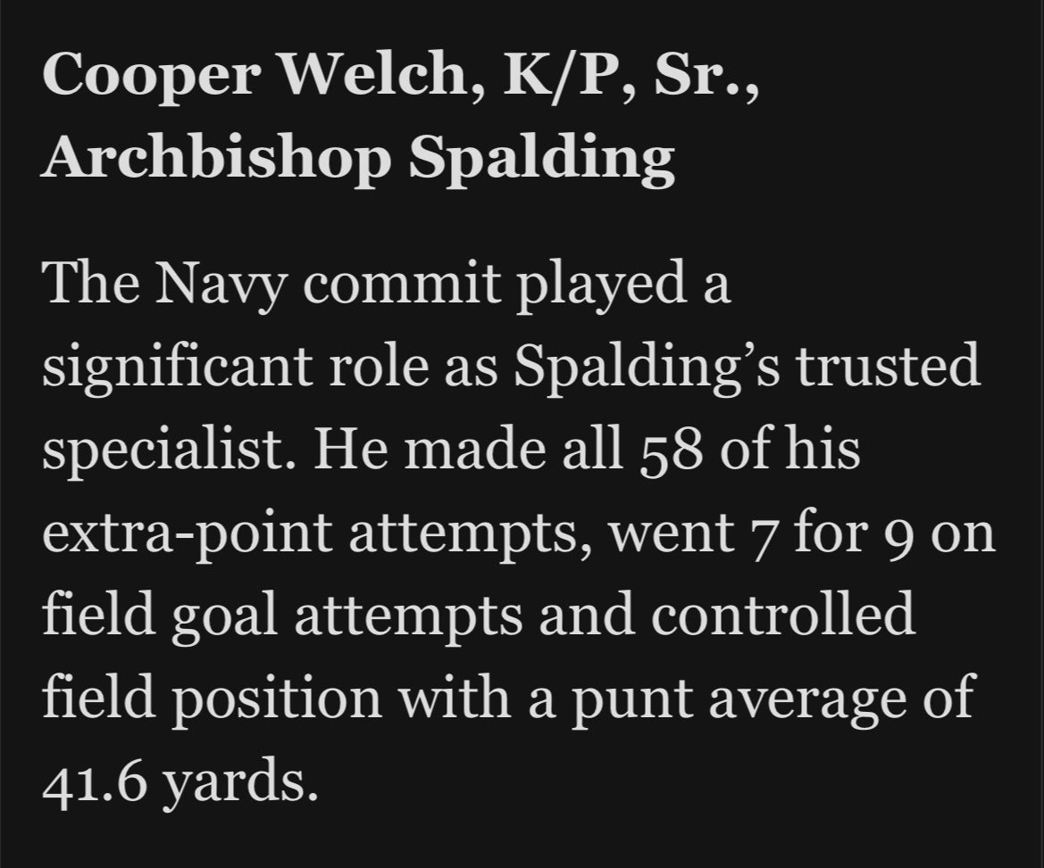 𝘾𝙤𝙤𝙥𝙚𝙧 𝙒𝙚𝙡𝙘𝙝 (@cooperwelch2025) on Twitter photo Grateful to be selected 1st team All Met by the <a href="/WashPostHS/">WashPost HS Sports</a>
#TTTIMD
<a href="/kschmittASHS/">Kyle Schmitt</a>
<a href="/CoachRickyBrown/">Ricky Brown</a>
<a href="/_CoachNew/">🇺🇸 Brian Newberry ⚓️</a> Grateful to be selected 1st team All Met by the <a href="/WashPostHS/">WashPost HS Sports</a>
#TTTIMD
<a href="/kschmittASHS/">Kyle Schmitt</a>
<a href="/CoachRickyBrown/">Ricky Brown</a>
<a href="/_CoachNew/">🇺🇸 Brian Newberry ⚓️</a>