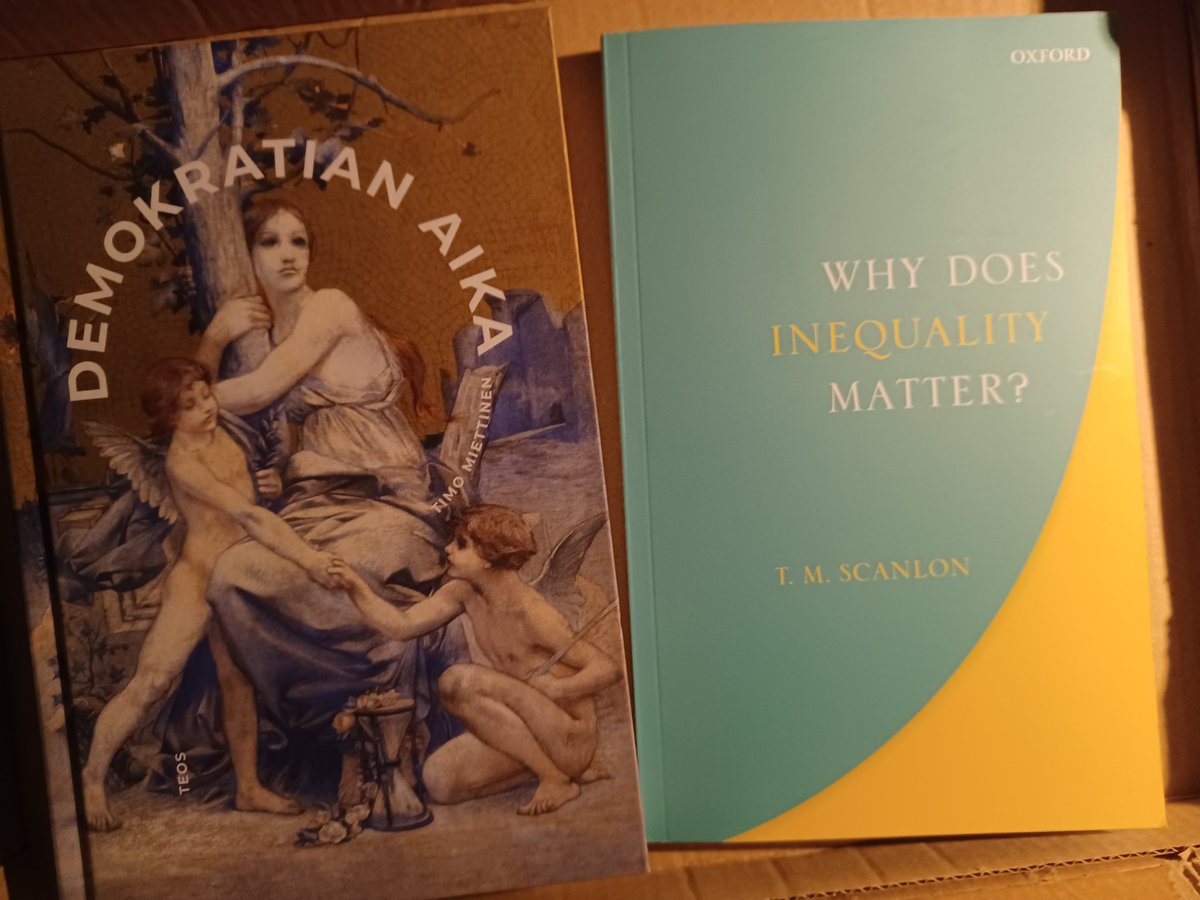 Itselleni ostama joululahja ehti kuin ehtikin perille. Sikäli tärkeää, että nyt ehtii lukea. Ja sikälikin, että demokratia ja eriarvoisuus merkitsee aika paljon, tässä meidän sosiaalisessa yhteiselämässä, jossa yritämme tulla toimeen keskenämme. <a href="/TimoMiettinen/">Timo Miettinen</a>