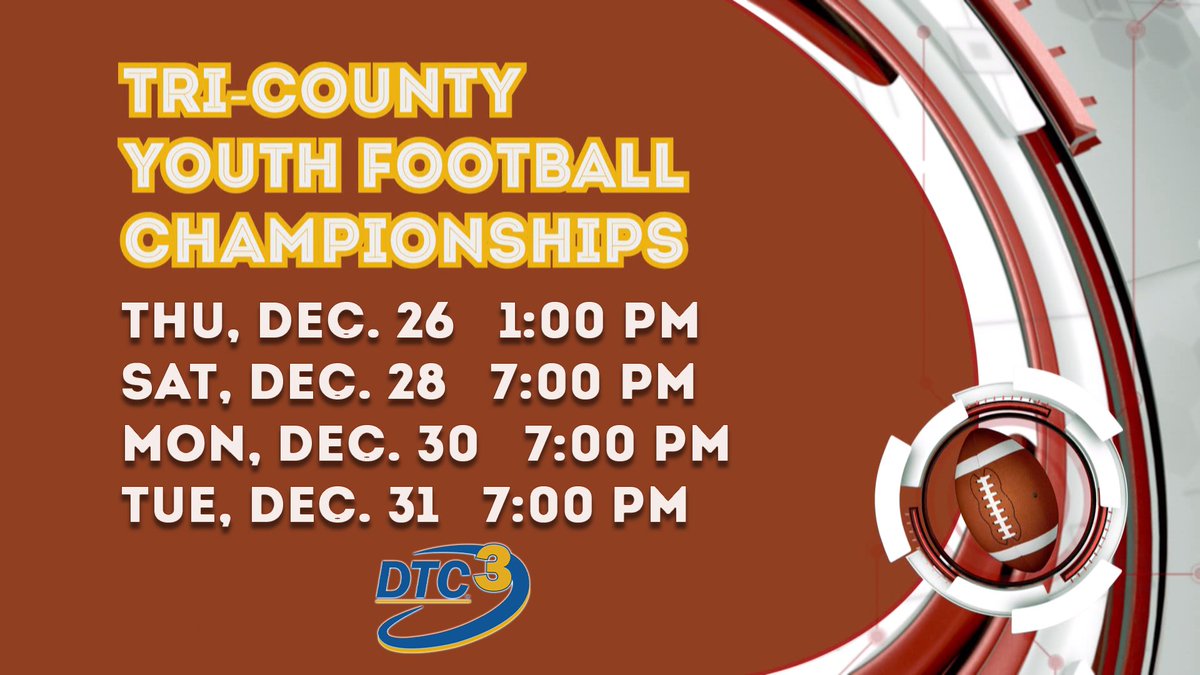 DTC Sports filmed the 2024 Tri-County Youth Football Championships at Robinson Stadium in Watertown, TN. You can rewatch all the action from the gridiron now at dtc3.tv, the DTC3 YouTube channel, and on DTC3 in the coming days.