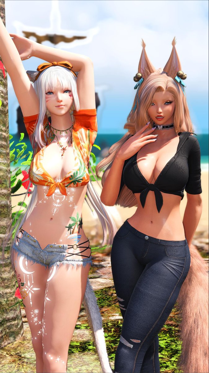 soya_onlynyan's tweet photo. Just two girls chilling in the beach🏖️
(Christmas is not real!!)
with @Ahri8o1 
-
#GPOSERS #miqote https://t.co/ayPo0cViU4