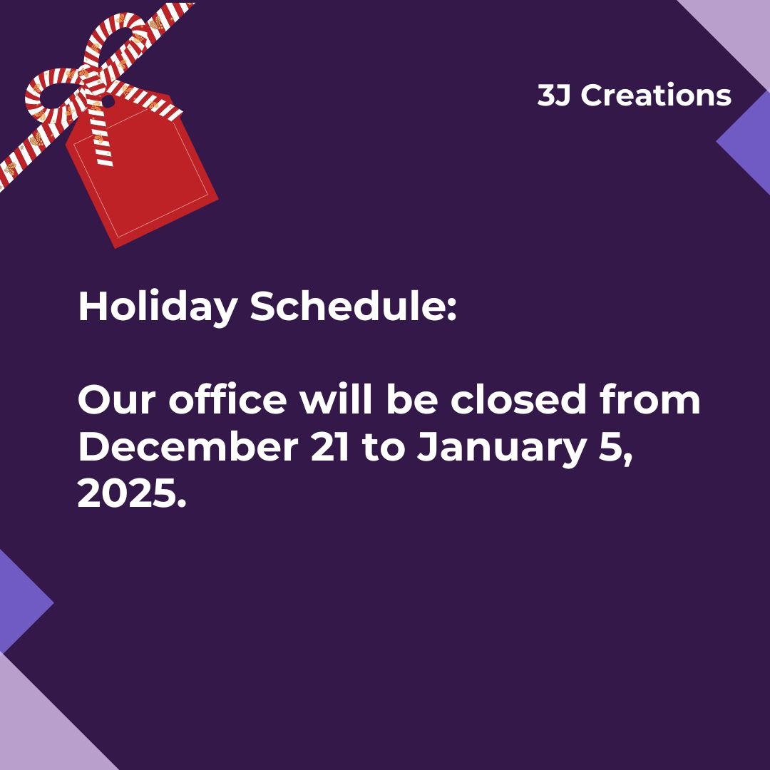 Holiday Schedule Update: 🎁❄️

Our office will be closed from December 21 to January 5. We’ll be back to serve you on January 6, 2025.

Wishing everyone a joyful and peaceful holiday season! 🌟🎉 See you in the New Year, clients! 🥂🎆