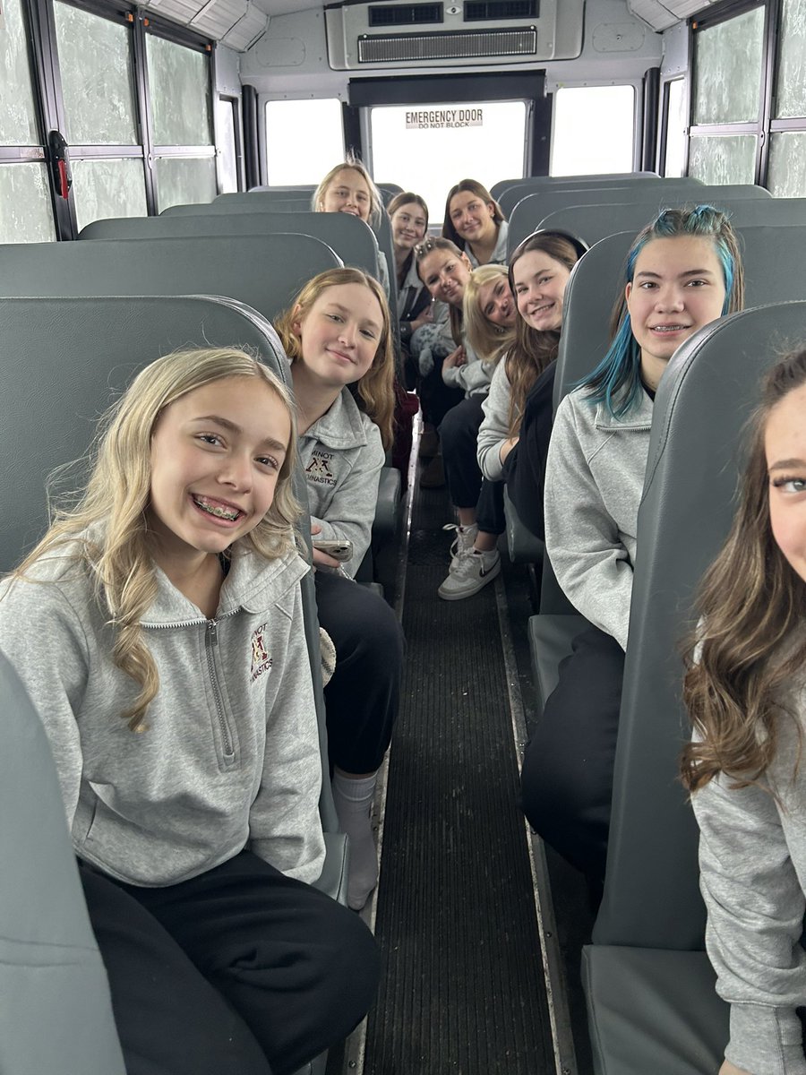 The Minot gymnastics team is on the road for a meet in Mandan! The last one before Christmas. Good luck, Ladies!!