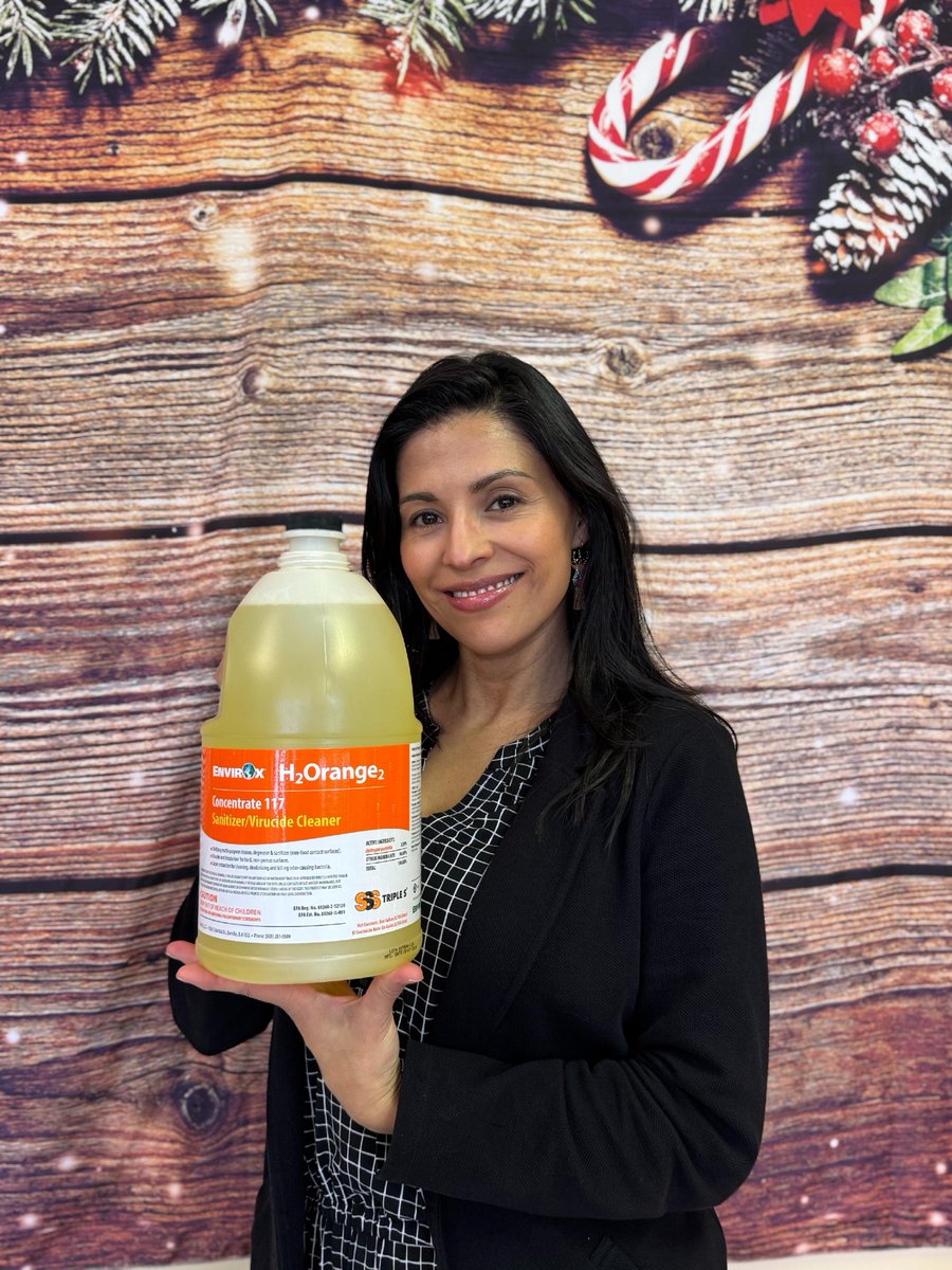 Our office manager, Cintia, can't get enough of Envirox 117 Orange concentrate! Its powerful formula and fresh scent make her cleaning routine a breeze. Love seeing our team embrace eco-friendly solutions! #CleanLiving #EcoFriendly #TeamSanitary #Envirox117 #JanitorialSupplies