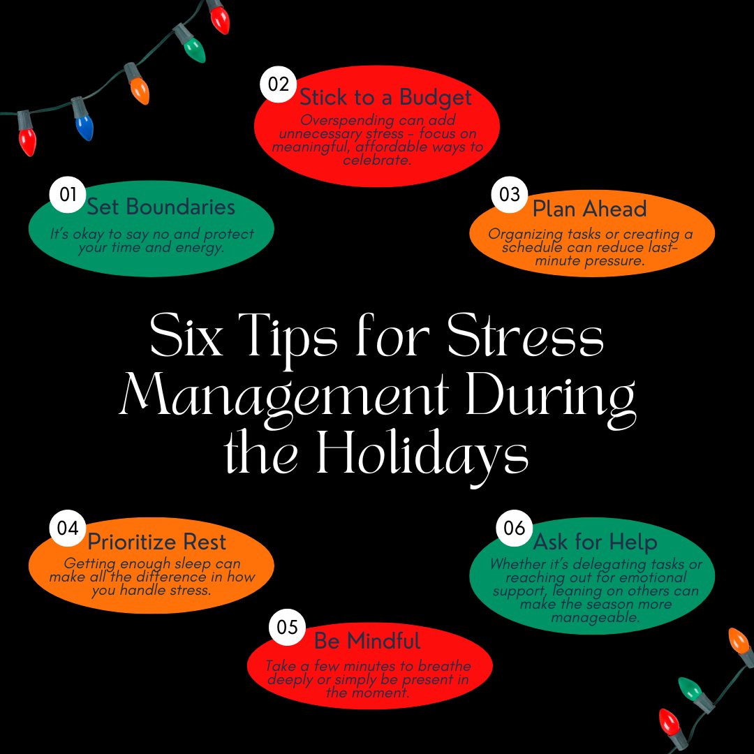 "Feel Good this Friday” — and every day this holiday season!  

While the holidays can bring joy, they can also be stressful. Here are some tips to help you manage holiday stress and feel your best.

If things feel overwhelming, Monarch is here to help - ow.ly/pFwj50UmJVj