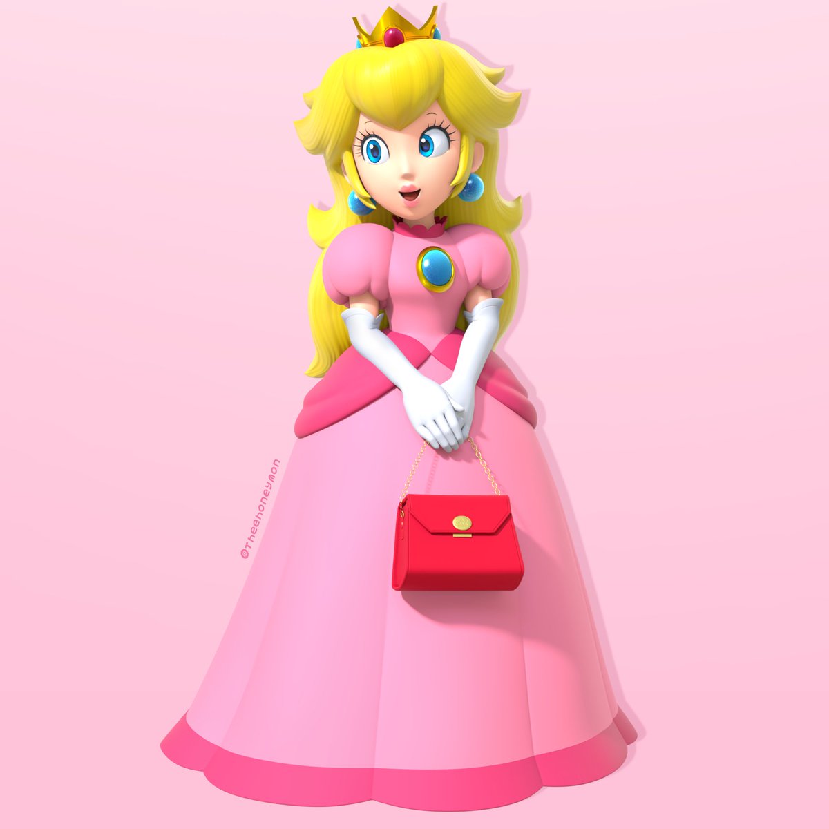 theehoneymon's tweet photo. i’m back with this cute peach render! rlly enjoyed modeling the bag
.
.
.
#supermario #princesspeach #nintendo #blender #3drender #3dart #art https://t.co/bSsUdw7XnX