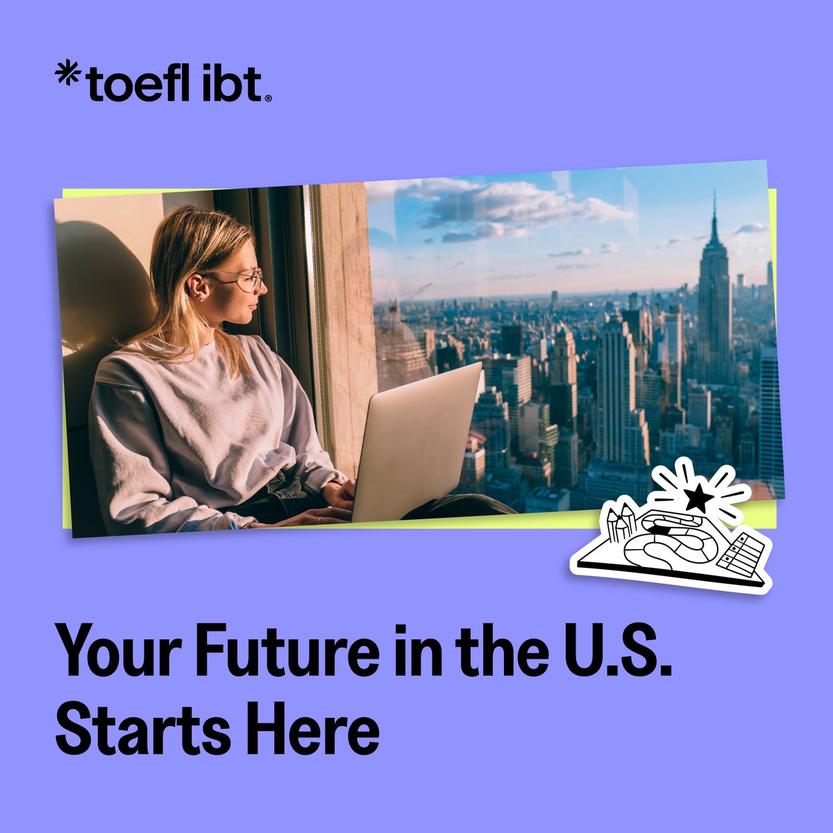 Take TOEFL iBT and unlock opportunities at 100% of U.S. universities. Your future starts now! Register Now! bit.ly/TOEFL-YourFutu…
