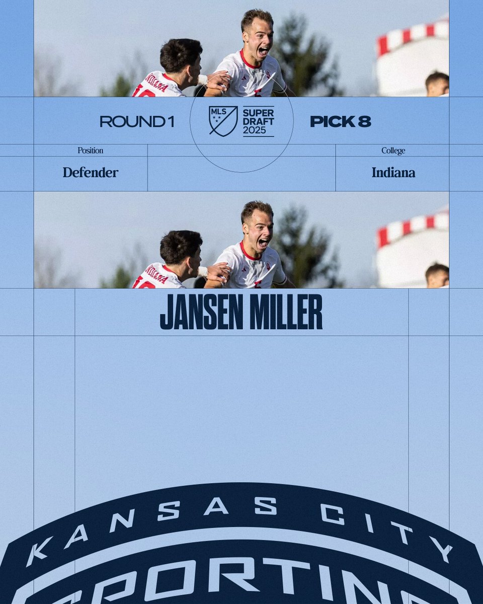 Sporting Kansas City (@sportingkc) on Twitter photo With the 8th pick of the MLS #SuperDraft 2025, #SportingKC selects defender Jansen Miller from <a href="/IndianaMSOC/">Indiana Men's Soccer</a>. With the 8th pick of the MLS #SuperDraft 2025, #SportingKC selects defender Jansen Miller from <a href="/IndianaMSOC/">Indiana Men's Soccer</a>.
