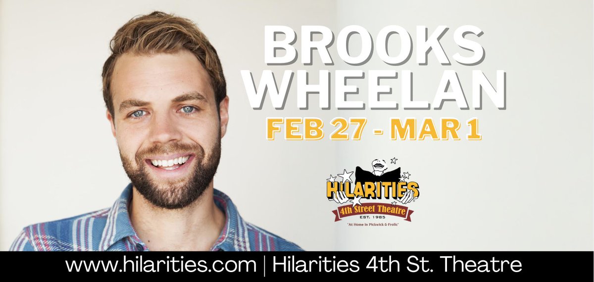 Pickwick & Frolic/ Hilarities 4th Street Theatre (@hilarities) on Twitter photo 🚨JUST ANNOUNCED🚨
<a href="/brookswheelan/">Brooks Wheelan</a> will be at Pickwick & Frolic Feb 27 - Mar 1!
🎟: hilarities.com/events/106370 🚨JUST ANNOUNCED🚨
<a href="/brookswheelan/">Brooks Wheelan</a> will be at Pickwick & Frolic Feb 27 - Mar 1!
🎟: hilarities.com/events/106370