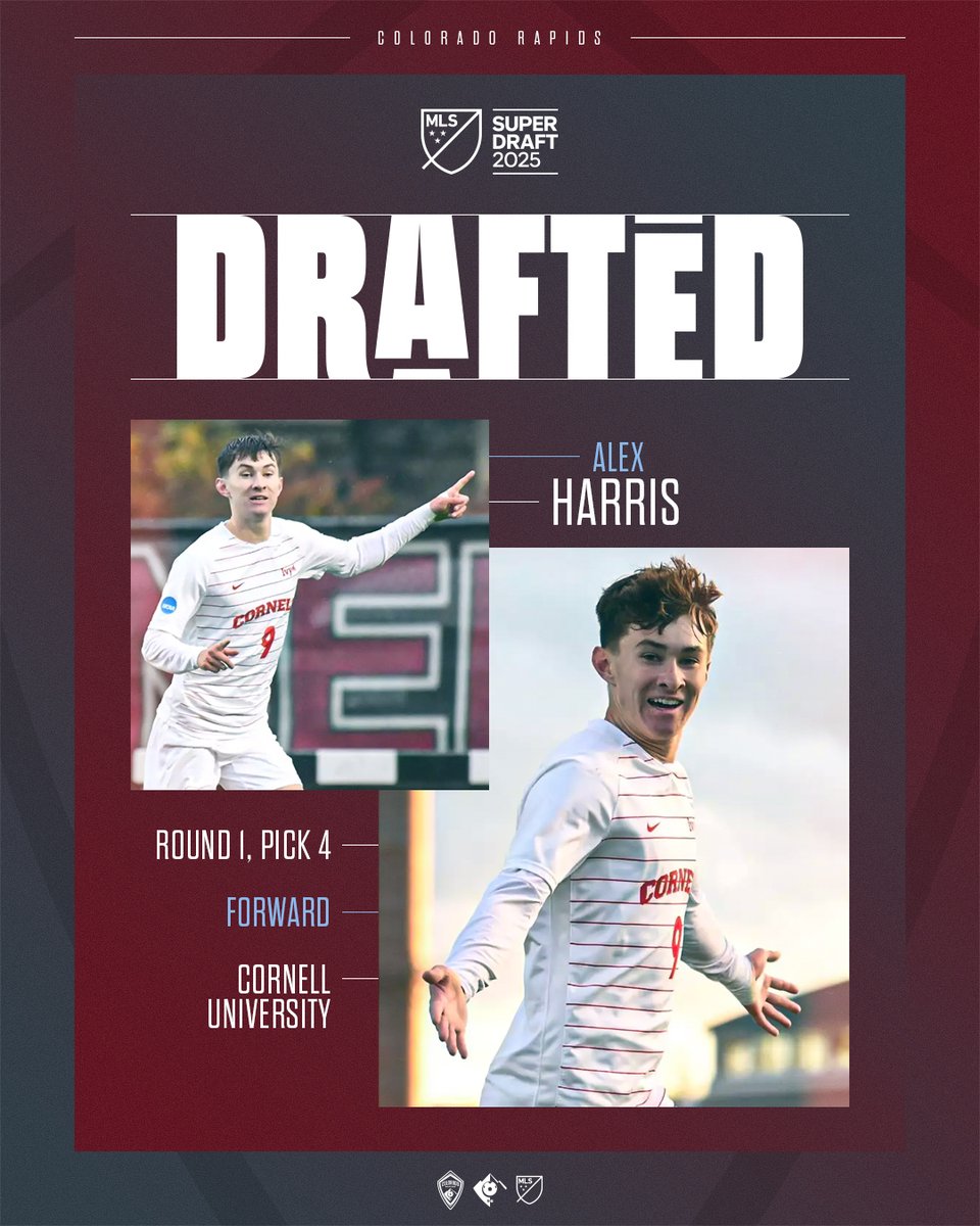 Colorado Rapids (@coloradorapids) on Twitter photo With the 4th overall pick we’ve selected Alex Harris from <a href="/CornellMSoccer/">Cornell Men's Soccer</a>!
Welcome to the Centennial State, Alex 🏔️
#Rapids96 | #SuperDraft With the 4th overall pick we’ve selected Alex Harris from <a href="/CornellMSoccer/">Cornell Men's Soccer</a>!
Welcome to the Centennial State, Alex 🏔️
#Rapids96 | #SuperDraft