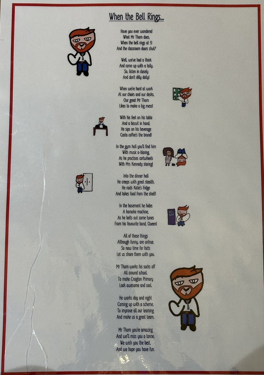 MrAThom's tweet photo. The best goodbye from the brilliant children and staff at @CraigtonPrimary 🤩❤️ So grateful for the effort and kind wishes from everyone. What an uncanny performance this is…. 🤣 https://t.co/qLKpokOp2j