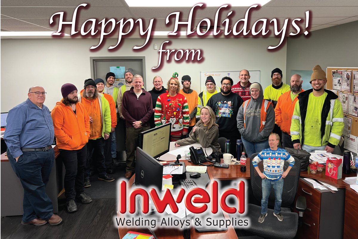 InweldCorp's tweet photo. Happy Holidays from all of us here at Inweld! #happyholidays #merrychristmas #welding #weldinglife #weldingsupplies #fabrication #manufacturing https://t.co/FTFMmJnWx2
