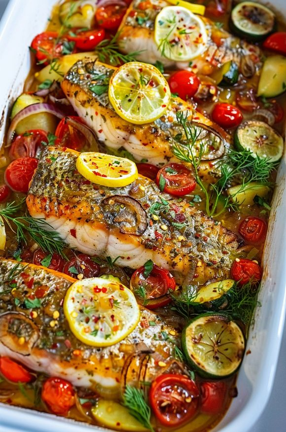 Mediterranean Baked Fish 🐟🍋