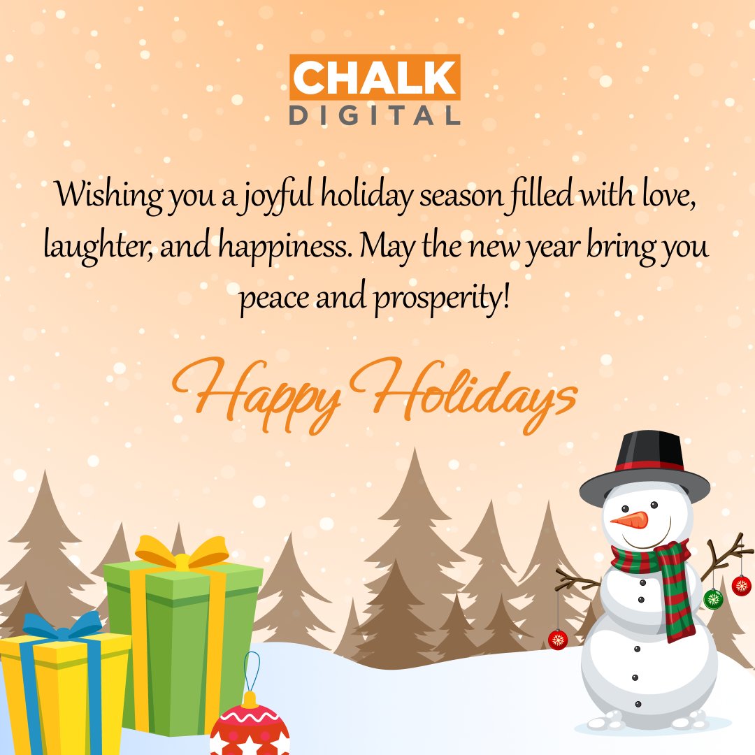 🎄 Warm Holiday Wishes from CHALK Digital! ❄️✨ #HappyHolidays