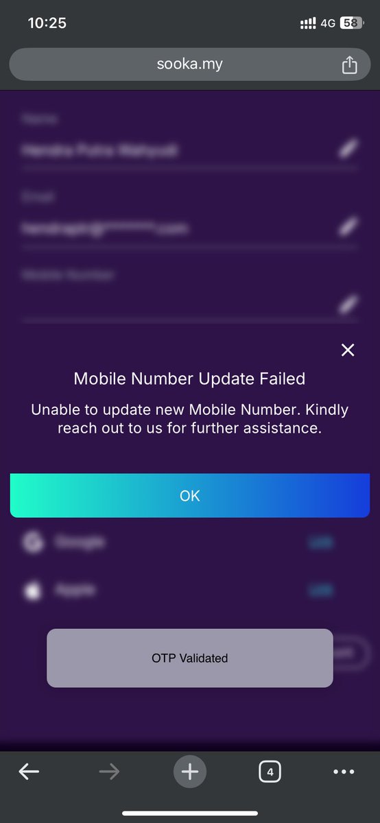 hendraptr's tweet photo. @sookamalaysia I cant change the mobile number, please help @sookamalaysia https://t.co/oYhCDfWO69