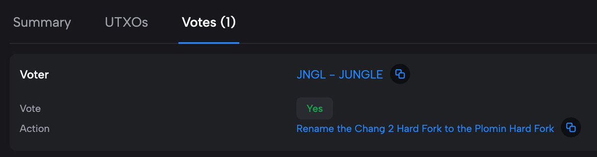 Voted Yes 👍 on the Gov Action to rename the upcoming HF to the Plomin Hard Fork

cardanoscan.io/transaction/65…