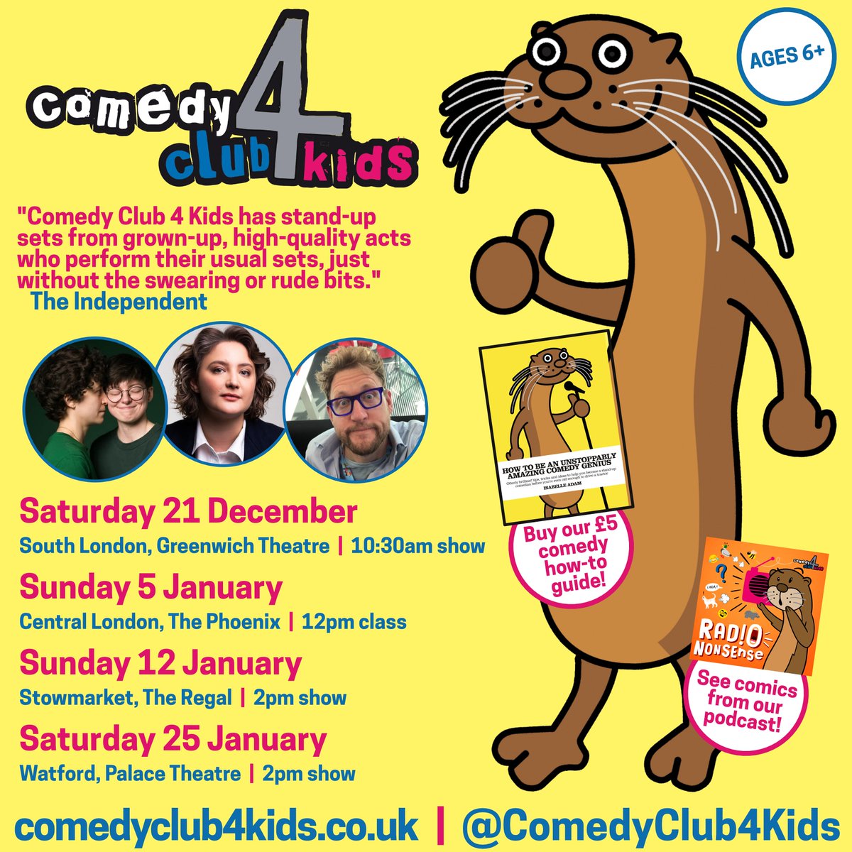 Comedy Club 4 Kids (@comedyclub4kids) on Twitter photo Why yes, tickets to our events DO make for excellent Christmas presents! Join us for shows at <a href="/GreenwichTheatr/">Greenwich Theatre</a>, <a href="/RegalStowmarket/">Regal Stowmarket</a> and <a href="/watfordpalace/">Watford Palace</a> over the next month, and our first workshop of 2025 at @thephoenix_w1 on January 5th! 🎁🎄🎅 Why yes, tickets to our events DO make for excellent Christmas presents! Join us for shows at <a href="/GreenwichTheatr/">Greenwich Theatre</a>, <a href="/RegalStowmarket/">Regal Stowmarket</a> and <a href="/watfordpalace/">Watford Palace</a> over the next month, and our first workshop of 2025 at @thephoenix_w1 on January 5th! 🎁🎄🎅