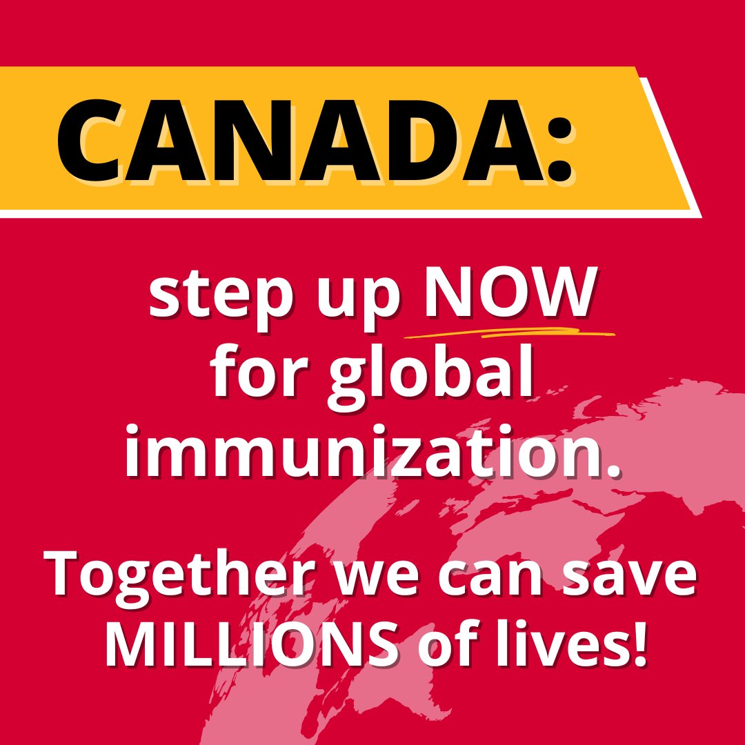 THE TIME IS NOW for global health ‼️ <a href="/JustinTrudeau/">Justin Trudeau</a> and <a href="/HonAhmedHussen/">Ahmed Hussen</a>: Canada must step up and support <a href="/Gavi/">Gavi, the Vaccine Alliance</a> the Vaccine Alliance with a bold, early and NEW pledge of $720M. Together we can save MILLIONS of lives with immunization #ForOurFuture! #cdnpoli <a href="/ResultsCda/">Results Canada</a>