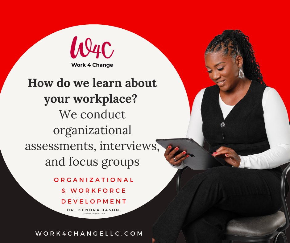 Work4ChangeLLC1's tweet photo. How do we learn about your workplace?
We learn about your workplace from the people who work there.
We assess your goals, practices, culture, and vision &amp; give you strategies to maximize your work potential and reputation.
Contact @Work4ChangeLLC1  today for 2025! https://t.co/BPZTOAZaQl