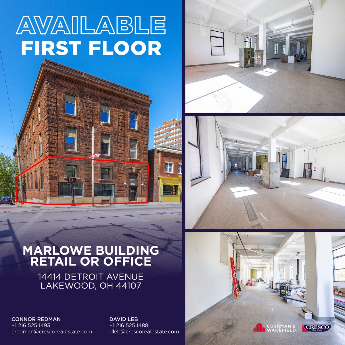 Cushman & Wakefield | CRESCO Real Estate (@cresco_re) on Twitter photo 14414 Detroit Avenue Lakewood, OH 44107 | Visit conta.cc/3DtPAFa to schedule a tour today. CONTACT US- Connor Redman: credman@crescorealestate.com | 216-525-1493
David Leb: dleb@crescorealestate.com | 216-525-1488 #Lakewood #Cleveland #CommercialRealEstate 14414 Detroit Avenue Lakewood, OH 44107 | Visit conta.cc/3DtPAFa to schedule a tour today. CONTACT US- Connor Redman: credman@crescorealestate.com | 216-525-1493
David Leb: dleb@crescorealestate.com | 216-525-1488 #Lakewood #Cleveland #CommercialRealEstate