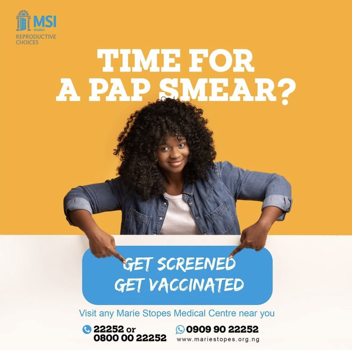 Asake_Alagbo's tweet photo. Getting a Pap smear screening done helps to examine cells from the cervix for signs of cervical cancer or precancerous conditions.
Kindly send a DM to @msichoicesng to book an appointment to screen yourself or get vaccinated.
#Msinigeria https://t.co/zyr437DT1a