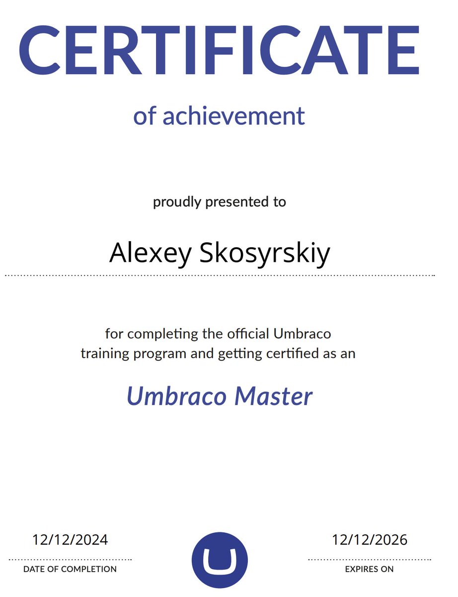 myscandia's tweet photo. We would like to celebrate Alexey as another one of our senior developers that has achieved Umbraco Master status! Congratulations Alexey! https://t.co/q0dS3LyeMc