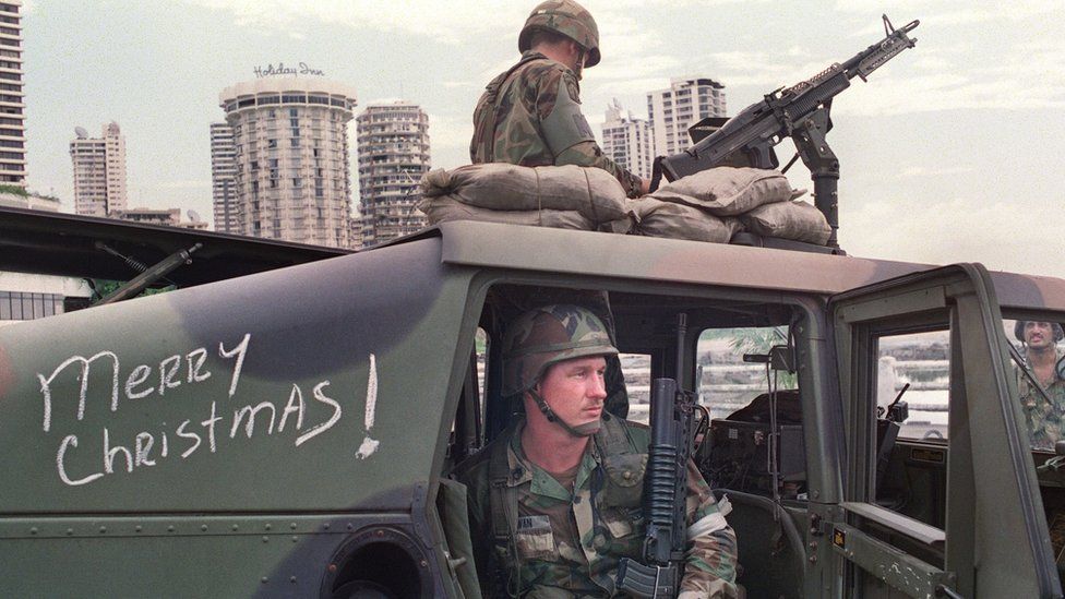 SpiritofLenin's tweet photo. On this day in 1989, George H.W. Bush ordered 27,000 troops to invade Panama to overthrow former CIA asset Manuel Noriega, ki!!ing 5,000 people, dumping bodies in mass graves, and destroying thousands of homes. https://t.co/JEgLvFFrVJ
