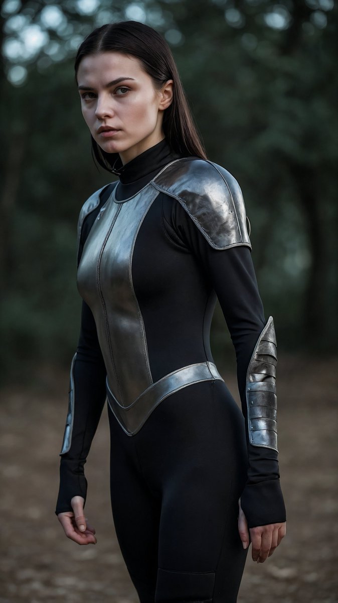 JoseGomezJGF's tweet photo. Asesina medieval 2 JGF - #Retrato #Fotografía #Mujer
Mujer con armadura de metal y traje ajustado negro, con mirada seria en un entorno boscoso. Imagen de determinación y fuerza.
#Retrato #Fotografía #Mujer #Armadura #Determinada #Joven #ArteIA