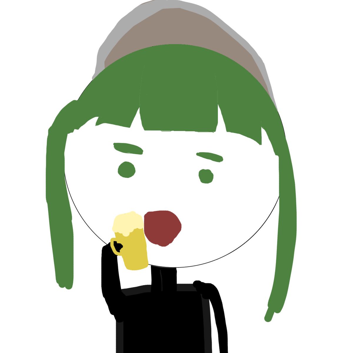 R18のビール飲んでる四ッ谷やえちゃん。 #よつやーと 