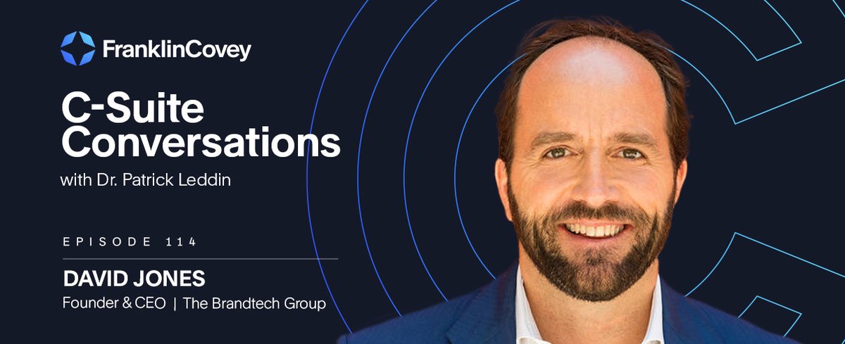 franklincovey's tweet image. This week on C-Suite Conversations, Brandtech Group Founder and CEO David Jones shares his insights on how generative AI is transforming marketing and business. Tune in here: bit.ly/4gF2sH5 #FranklinCovey #CSuiteConversations #Leadership