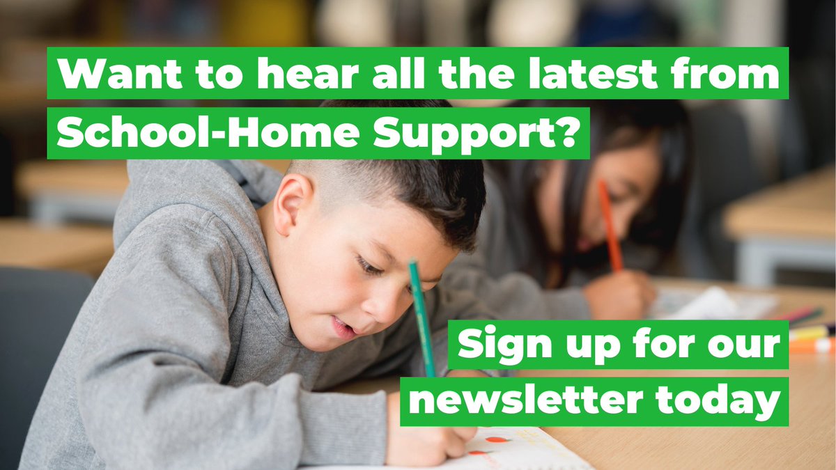 Do you want to keep in the loop about everything happening at School-Home Support? Head to our website to sign up for our newsletter and get termly updates direct to your inbox: schoolhomesupport.org.uk/sign-up-for-ou…