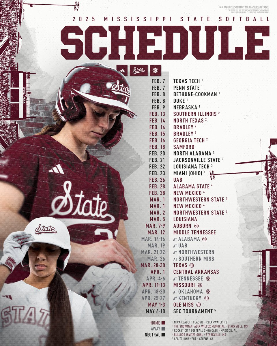 It's here‼️

Make your plans for the coming year! The full 2025 schedule is now available!

📰 hailst.at/3ZGp9Ui

#HailState🐶