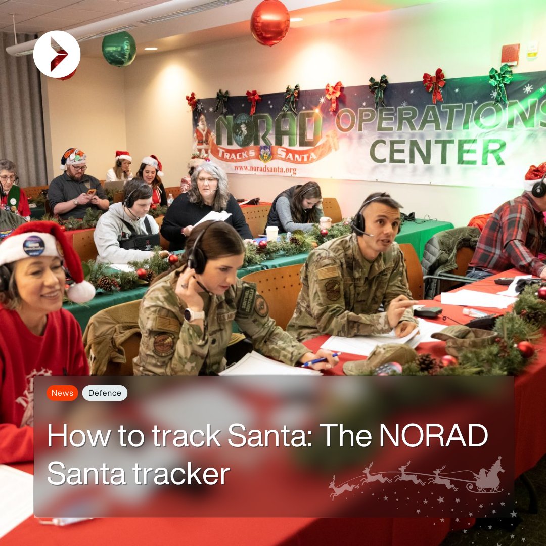 NORAD (North American Aerospace Defense Command), tasked with protecting US &amp; Canadian airspace will be tracking Santa’s progress again this Christmas Eve. 🎅 🎄 

Track Santa ➡️ aerospaceglobalnews.com/news/how-to-tr…

#TrackSanta #NORADTracksSanta #NORAD #ChristmasEve #Christmas
