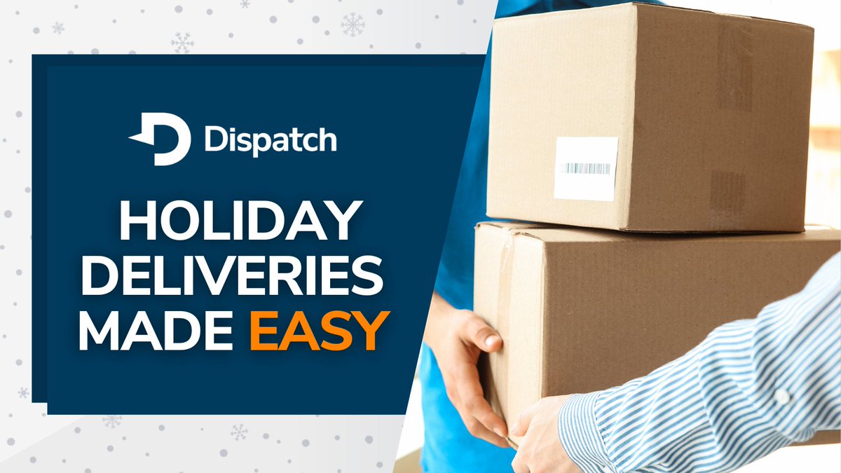 Deliver everything your customers need for the holidays by choosing Dispatch, your on-demand delivery partner. Start a delivery today: hubs.li/Q030gRrV0
#DispatchIt