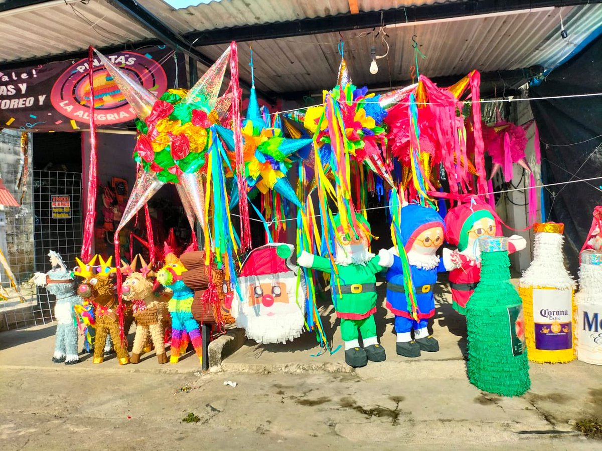 TVTenlinea's tweet image. #Entérate 🔴 Comerciantes de #piñatas estiman un aumento en sus ventas de hasta 60% este fin de semana previo a la #Navidad. Las piñatas más buscadas: pavo, reno, Santa Claus, burro y las tradicionales de siete picos.