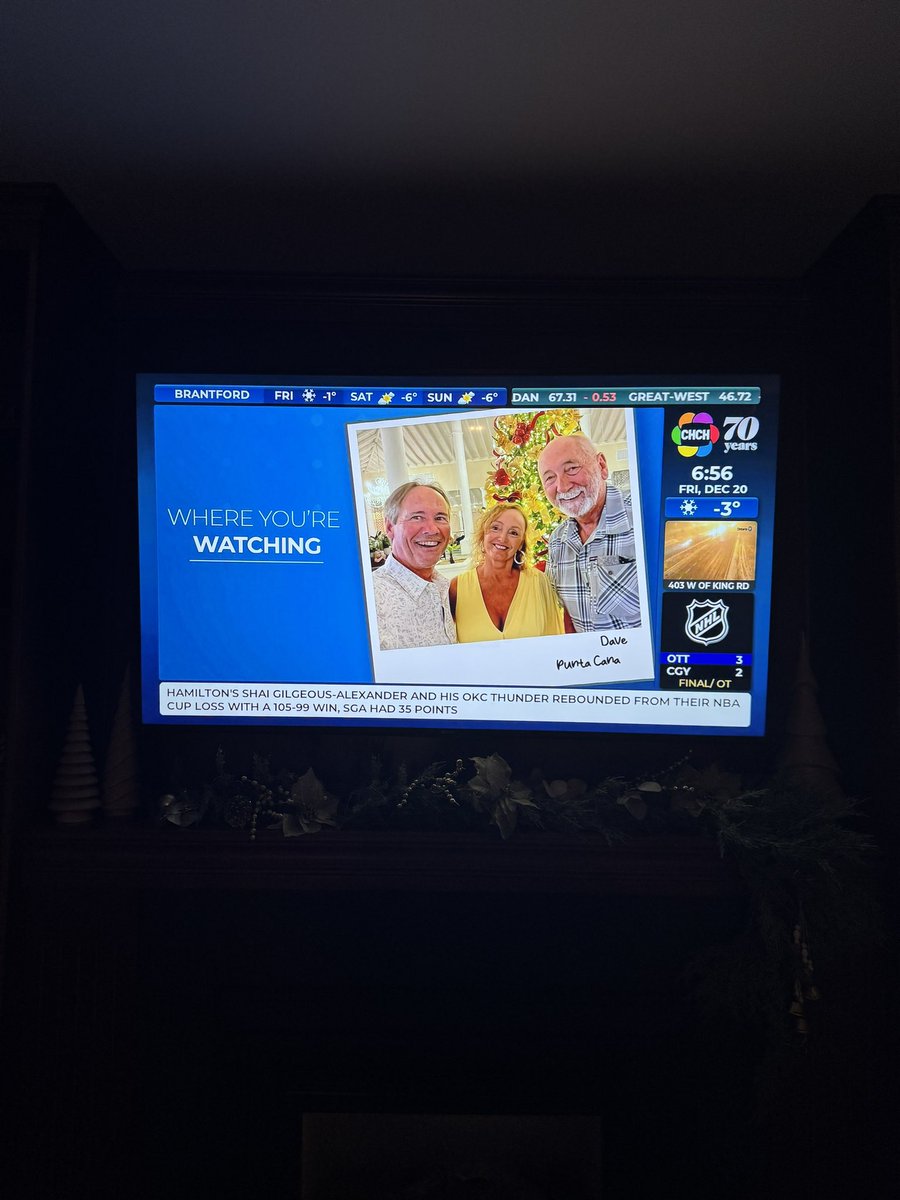 Dave Schurman (@finance_friday) on Twitter photo <a href="/AnnetteHamm/">Annette Hamm</a> <a href="/BrianWCHCH/">brianwoodchch</a> <a href="/morninglive/">Morning Live</a> Wow! CHCH Morning Live travels fast to the DR! Just got this sent to me by <a href="/JoanneBattagli9/">Joanne Battaglia</a> who was watching the show this morning.
Hopefully somebody from Jarvis saw Philip & Tina’s pic and will tell them when they return to Canada.
Merry Xmas to the Morning Live team! 🥰🥰 <a href="/AnnetteHamm/">Annette Hamm</a> <a href="/BrianWCHCH/">brianwoodchch</a> <a href="/morninglive/">Morning Live</a> Wow! CHCH Morning Live travels fast to the DR! Just got this sent to me by <a href="/JoanneBattagli9/">Joanne Battaglia</a> who was watching the show this morning.
Hopefully somebody from Jarvis saw Philip & Tina’s pic and will tell them when they return to Canada.
Merry Xmas to the Morning Live team! 🥰🥰