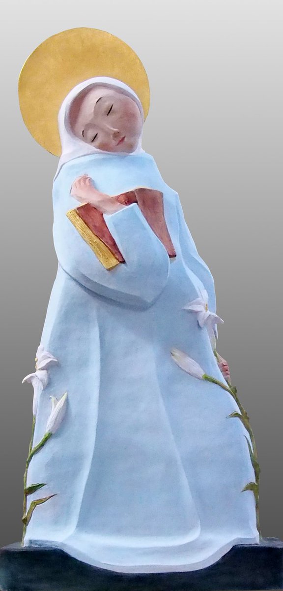 TheChurchInAsia's tweet photo. This statue by Korean Catholic artist Sanghee Han depicts the Annunciation. The theme of the work is meditation on the humanity and Biblical reality of the Mary and Christ. https://t.co/pwuHOLTOXp