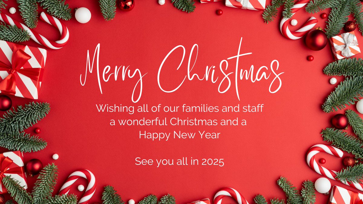 Wishing all of our families and staff a wonderful Christmas and a Happy New Year.  Have a lovely break.