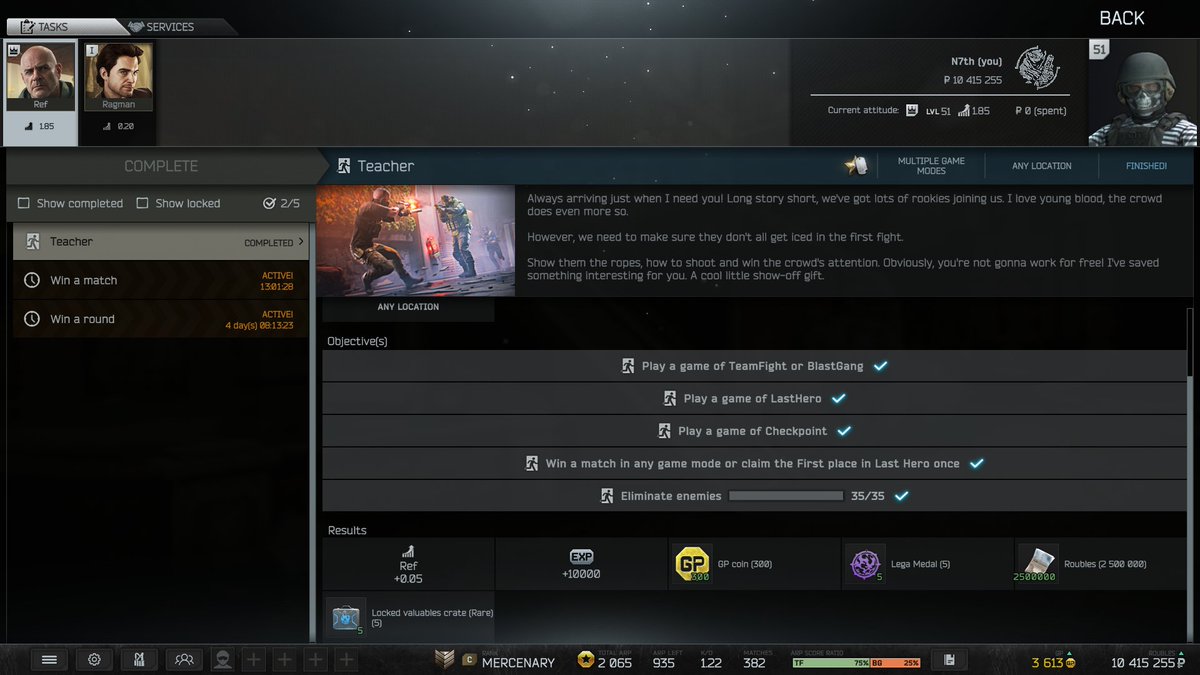 N7th_gzh's tweet image. タスクくりあ！
#TarkovArena #FreeWeekend